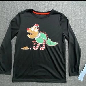 Boys' Christmas Long Sleeve Pajama Top - Cat & Jack Black/Red XXL (16/18)